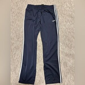 adidas Navy Joggers with White Side Stripes — Kids